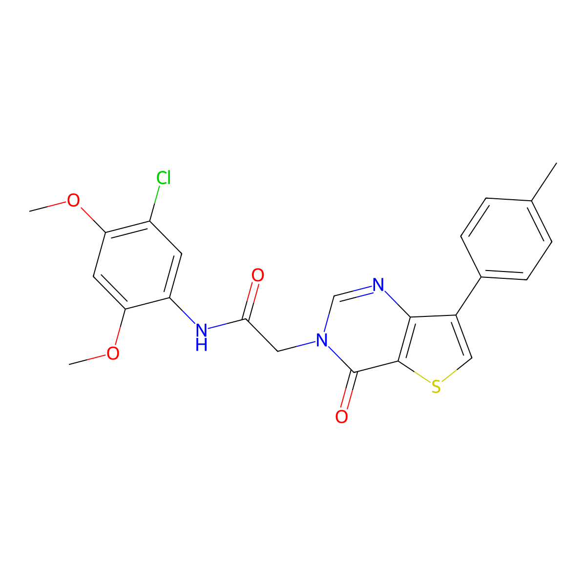 N-(5-chloro-2,4-dimethoxyphenyl)-2-[7-(4-methylphenyl)-4-oxothieno[3,2-d]pyrimidin-3(4H)-yl]acetamide molecular structure, CAS 1207056-12-9