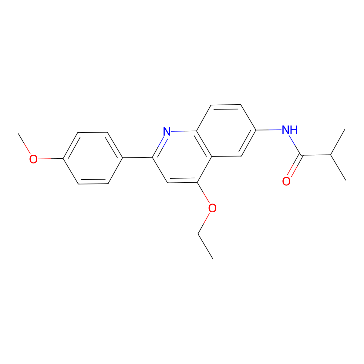 N-[4-ethoxy-2-(4-methoxyphenyl)quinolin-6-yl]-2-methylpropanamide molecular structure, CAS 1207056-15-2