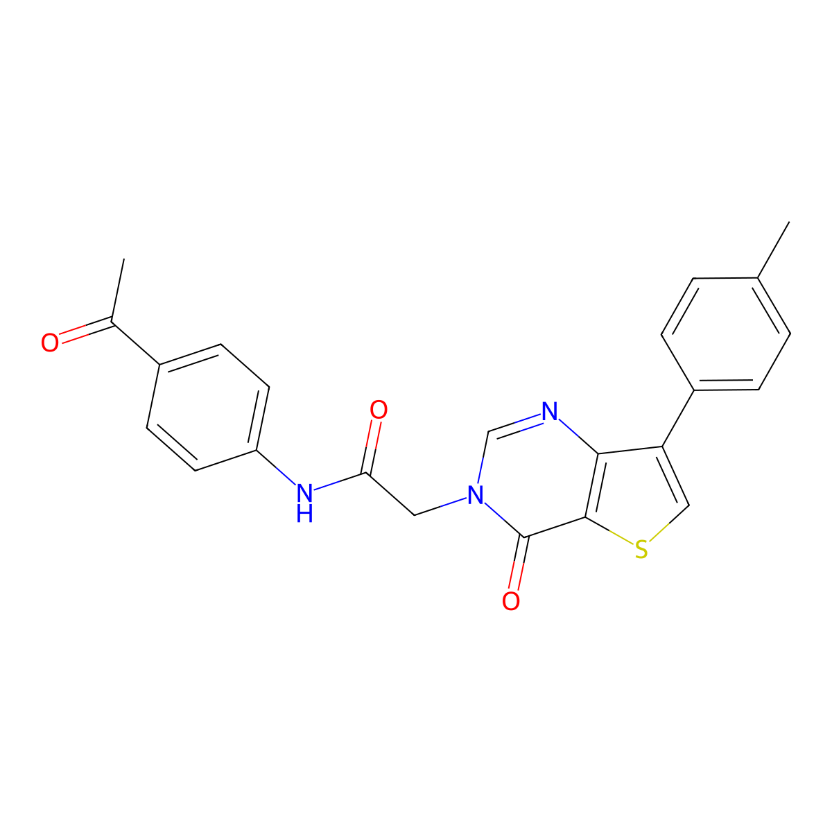 N-(4-acetylphenyl)-2-[7-(4-methylphenyl)-4-oxothieno[3,2-d]pyrimidin-3(4H)-yl]acetamide molecular structure, CAS 1207056-20-9