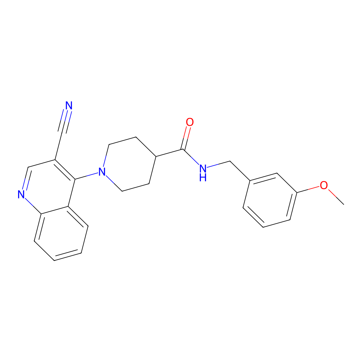 1-(3-cyanoquinolin-4-yl)-N-[(3-methoxyphenyl)methyl]piperidine-4-carboxamide molecular structure, CAS 1207056-24-3