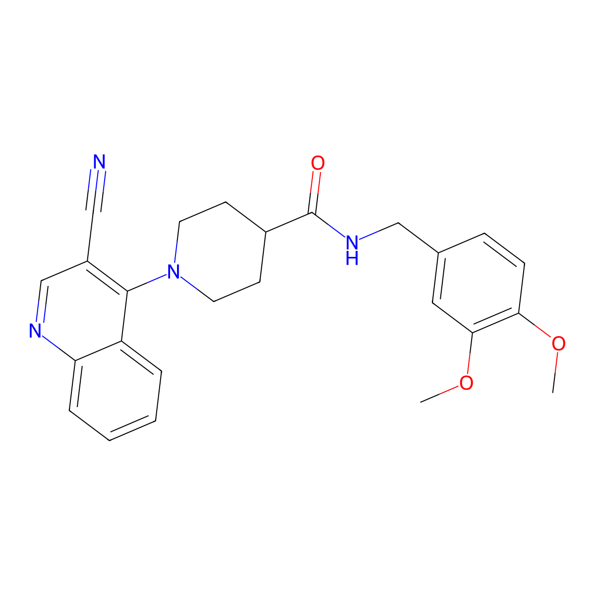 1-(3-cyanoquinolin-4-yl)-N-[(3,4-dimethoxyphenyl)methyl]piperidine-4-carboxamide molecular structure, CAS 1207056-34-5