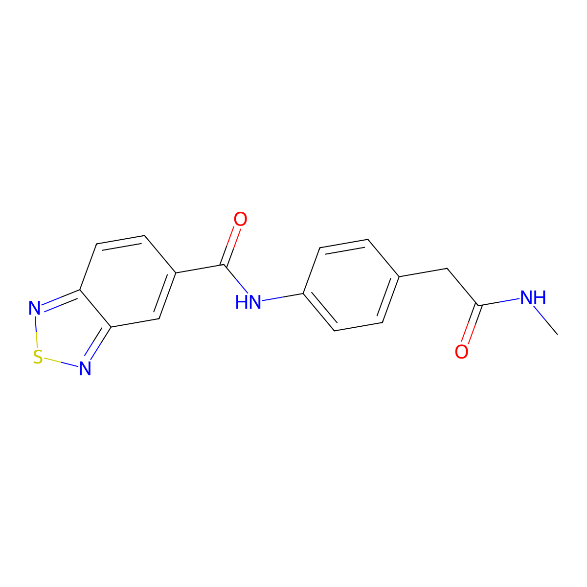 N-(4-(2-(methylamino)-2-oxoethyl)phenyl)benzo[c][1,2,5]thiadiazole-5-carboxamide molecular structure, CAS 1207056-35-6