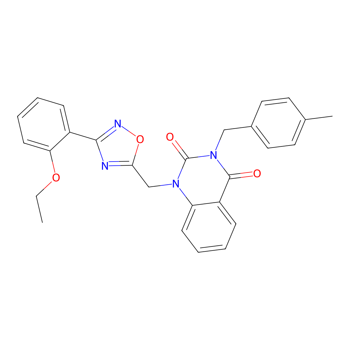 1-((3-(2-ethoxyphenyl)-1,2,4-oxadiazol-5-yl)methyl)-3-(4-methylbenzyl)quinazoline-2,4(1H,3H)-dione molecular structure, CAS 1207056-36-7