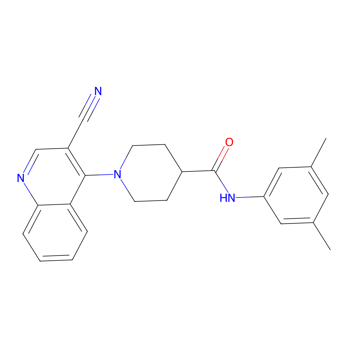 1-(3-cyanoquinolin-4-yl)-N-(3,5-dimethylphenyl)piperidine-4-carboxamide molecular structure, CAS 1207056-39-0