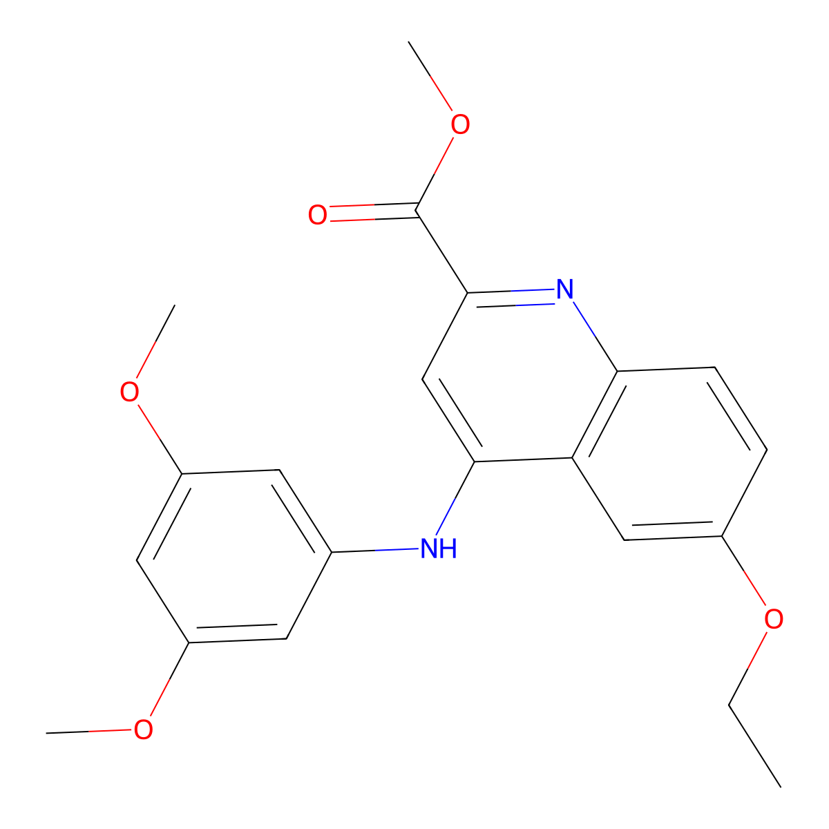 Methyl 4-[(3,5-dimethoxyphenyl)amino]-6-ethoxyquinoline-2-carboxylate molecular structure, CAS 1207056-41-4