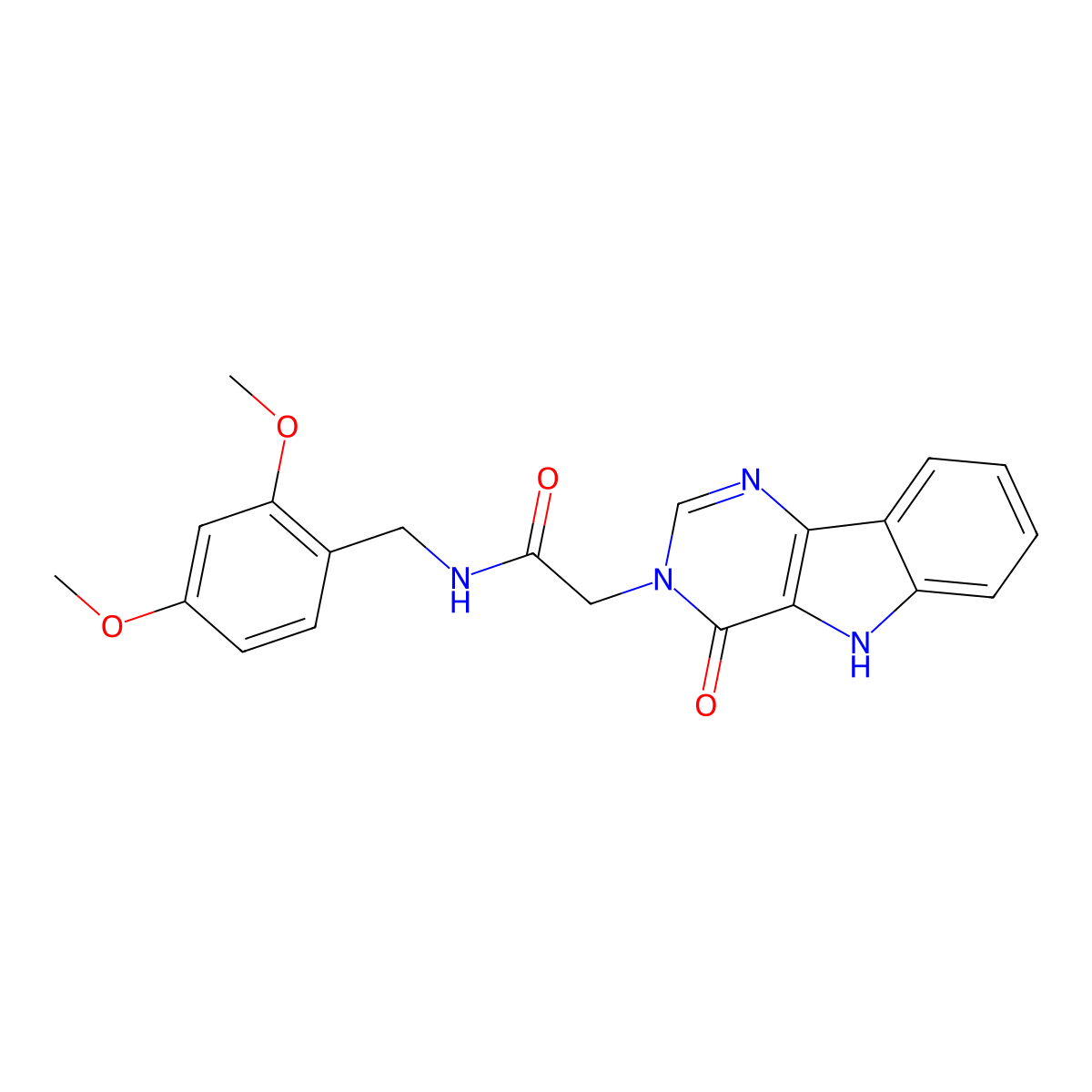 N-(2,4-dimethoxybenzyl)-2-(4-oxo-4,5-dihydro-3H-pyrimido[5,4-b]indol-3-yl)acetamide molecular structure, CAS 1207056-64-1