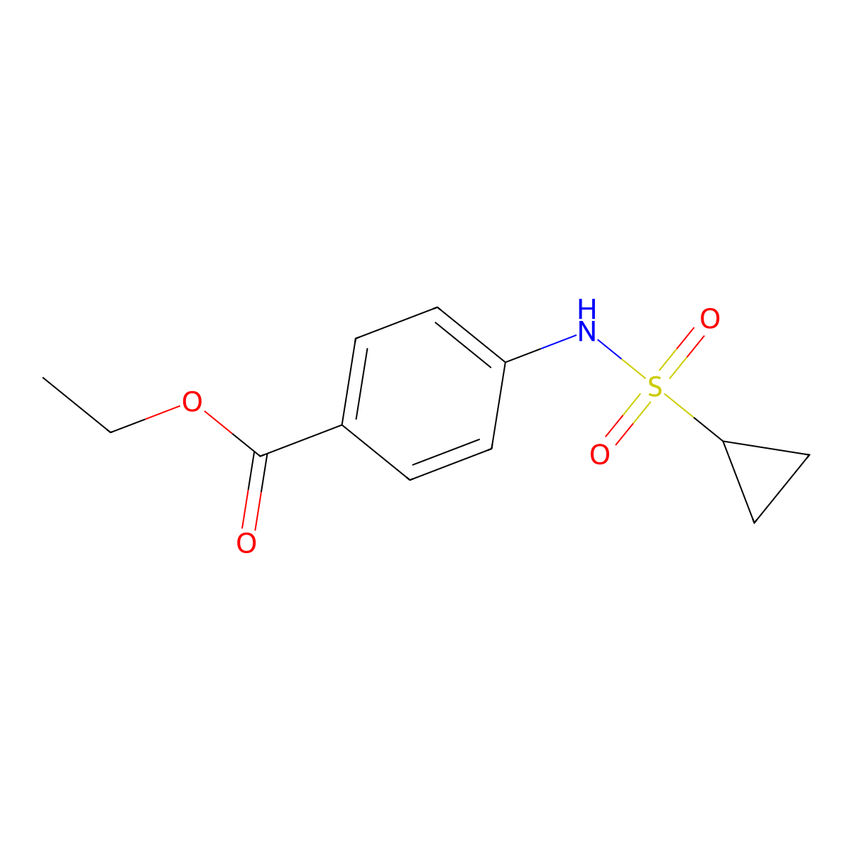 Ethyl 4-(cyclopropanesulfonamido)benzoate molecular structure, CAS 1207056-73-2