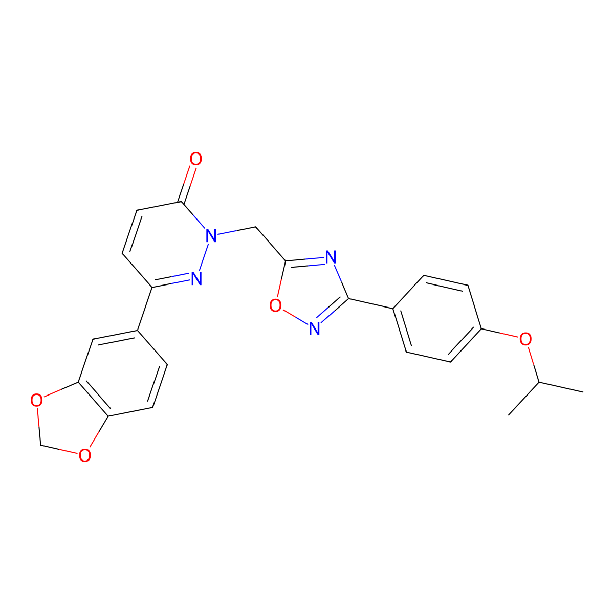 6-(1,3-benzodioxol-5-yl)-2-{[3-(4-isopropoxyphenyl)-1,2,4-oxadiazol-5-yl]methyl}pyridazin-3(2H)-one molecular structure, CAS 1207056-79-8