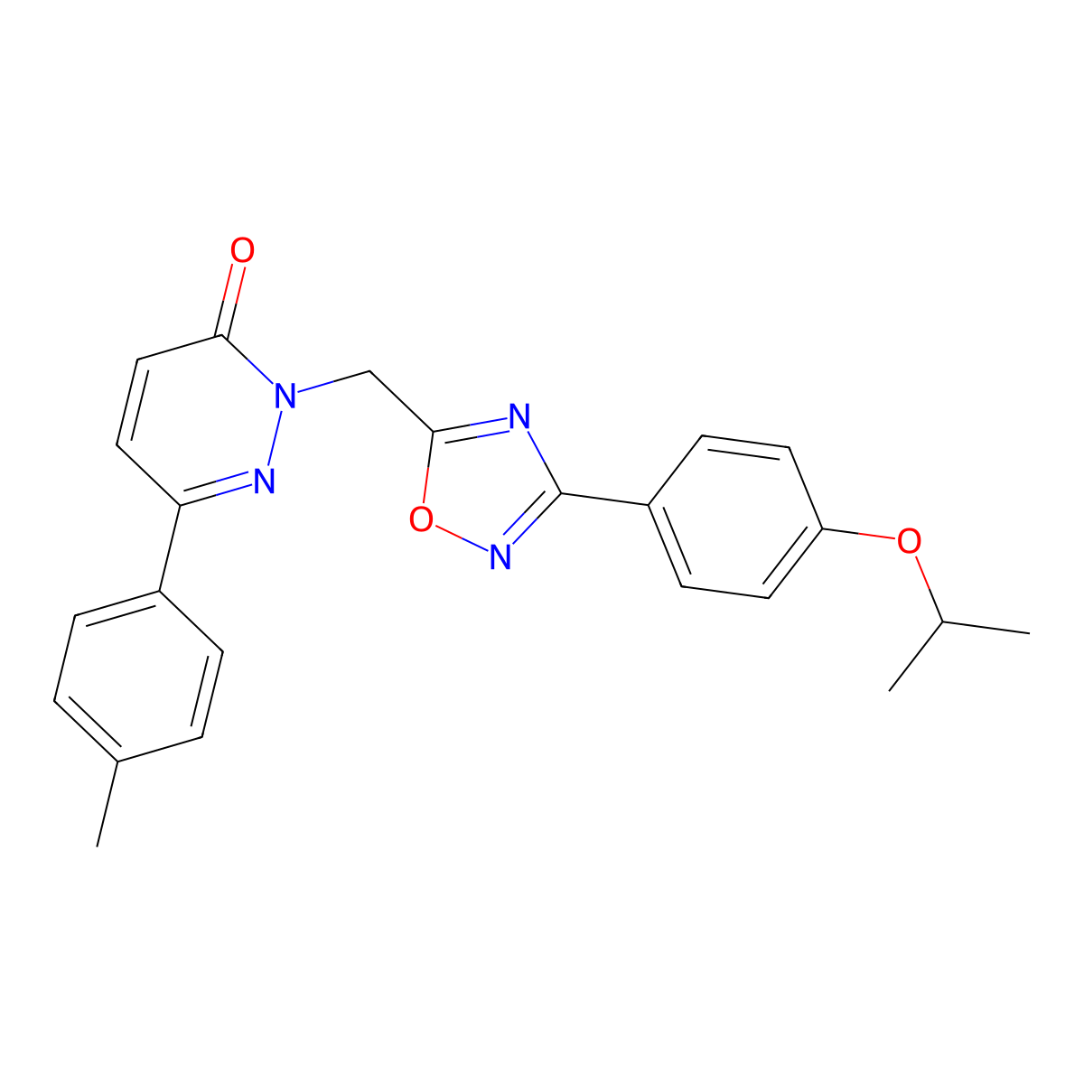 2-{[3-(4-isopropoxyphenyl)-1,2,4-oxadiazol-5-yl]methyl}-6-(4-methylphenyl)pyridazin-3(2H)-one molecular structure, CAS 1207056-87-8