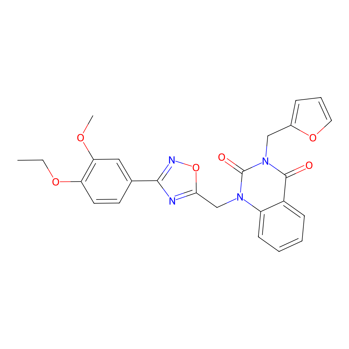 1-((3-(4-ethoxy-3-methoxyphenyl)-1,2,4-oxadiazol-5-yl)methyl)-3-(furan-2-ylmethyl)quinazoline-2,4(1H,3H)-dione molecular structure, CAS 1207057-05-3