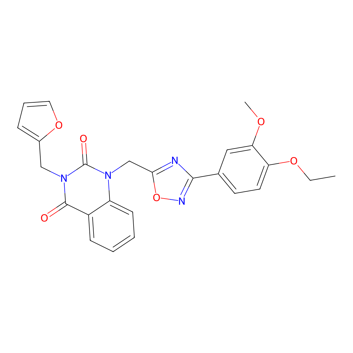 1-((3-(4-ethoxy-3-methoxyphenyl)-1,2,4-oxadiazol-5-yl)methyl)-3-(furan-2-ylmethyl)quinazoline-2,4(1H,3H)-dione molecular structure, CAS 1207057-05-3