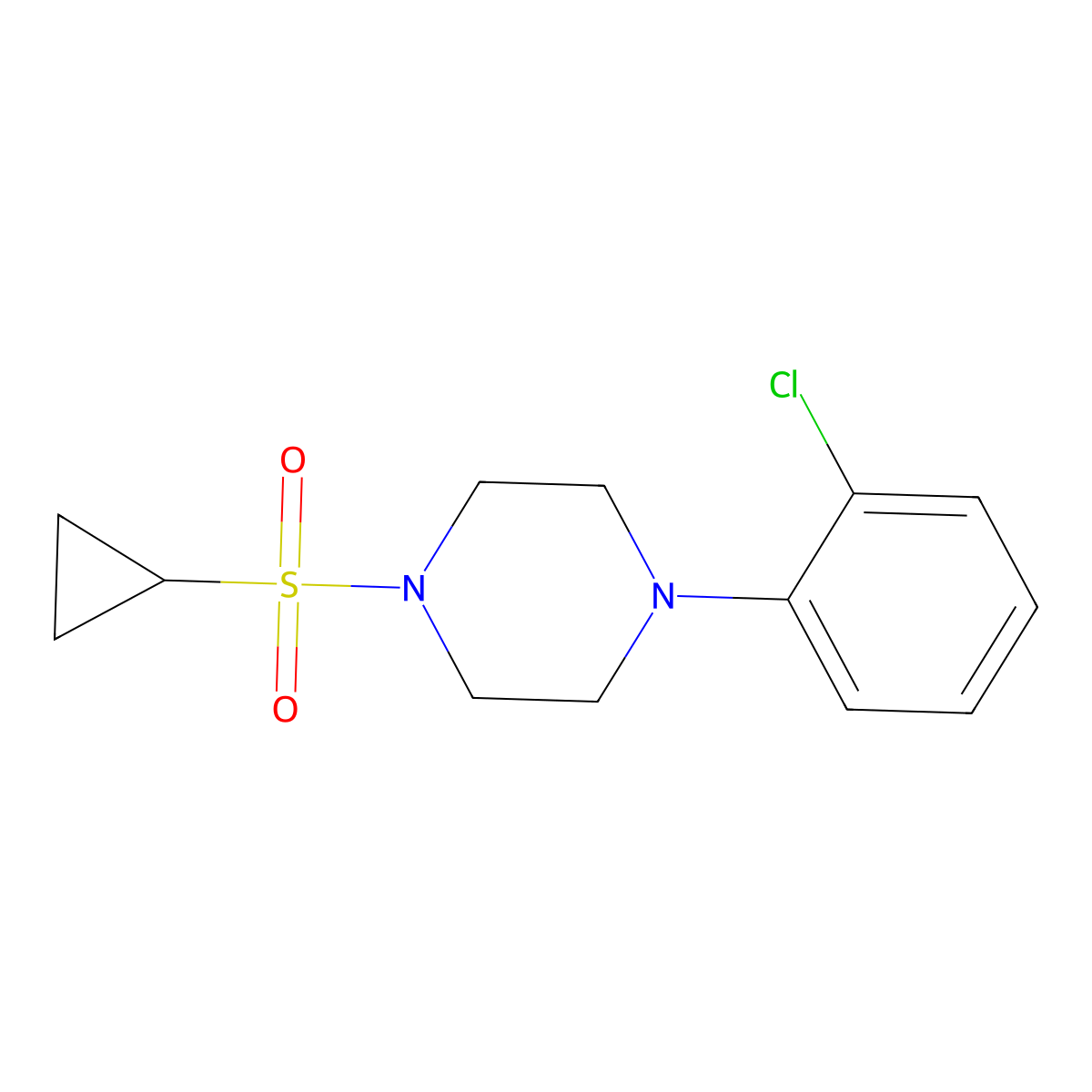 1-(2-Chlorophenyl)-4-(cyclopropylsulfonyl)piperazine molecular structure, CAS 1207057-09-7