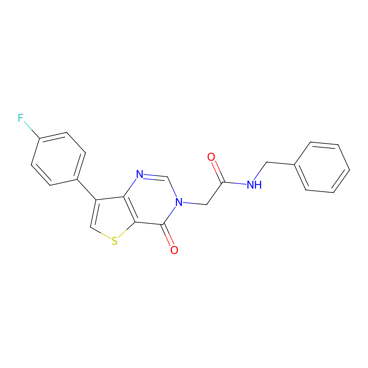 N-benzyl-2-[7-(4-fluorophenyl)-4-oxothieno[3,2-d]pyrimidin-3(4H)-yl]acetamide molecular structure, CAS 1207057-10-0
