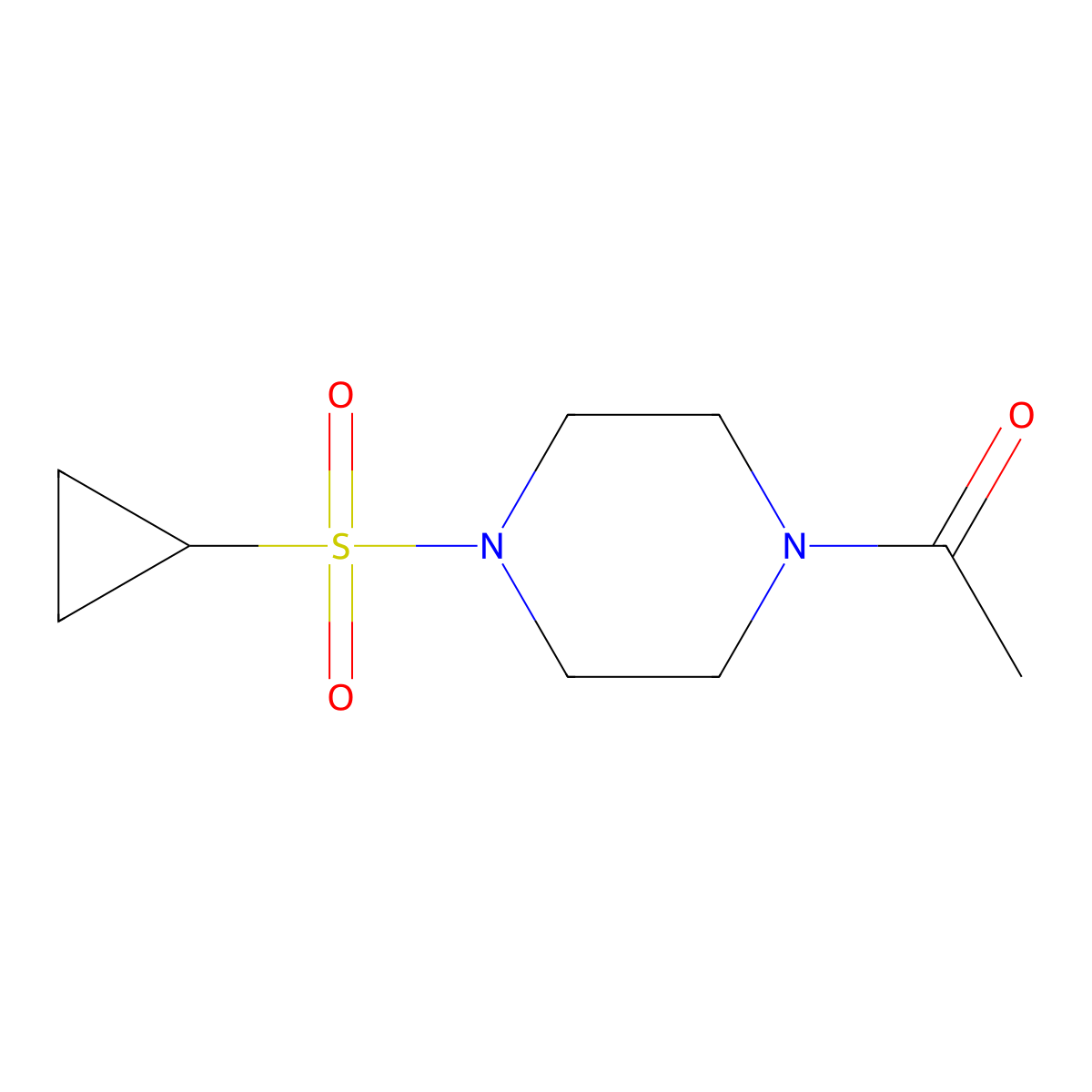 1-[4-(Cyclopropanesulfonyl)piperazin-1-yl]ethan-1-one molecular structure, CAS 1207057-13-3