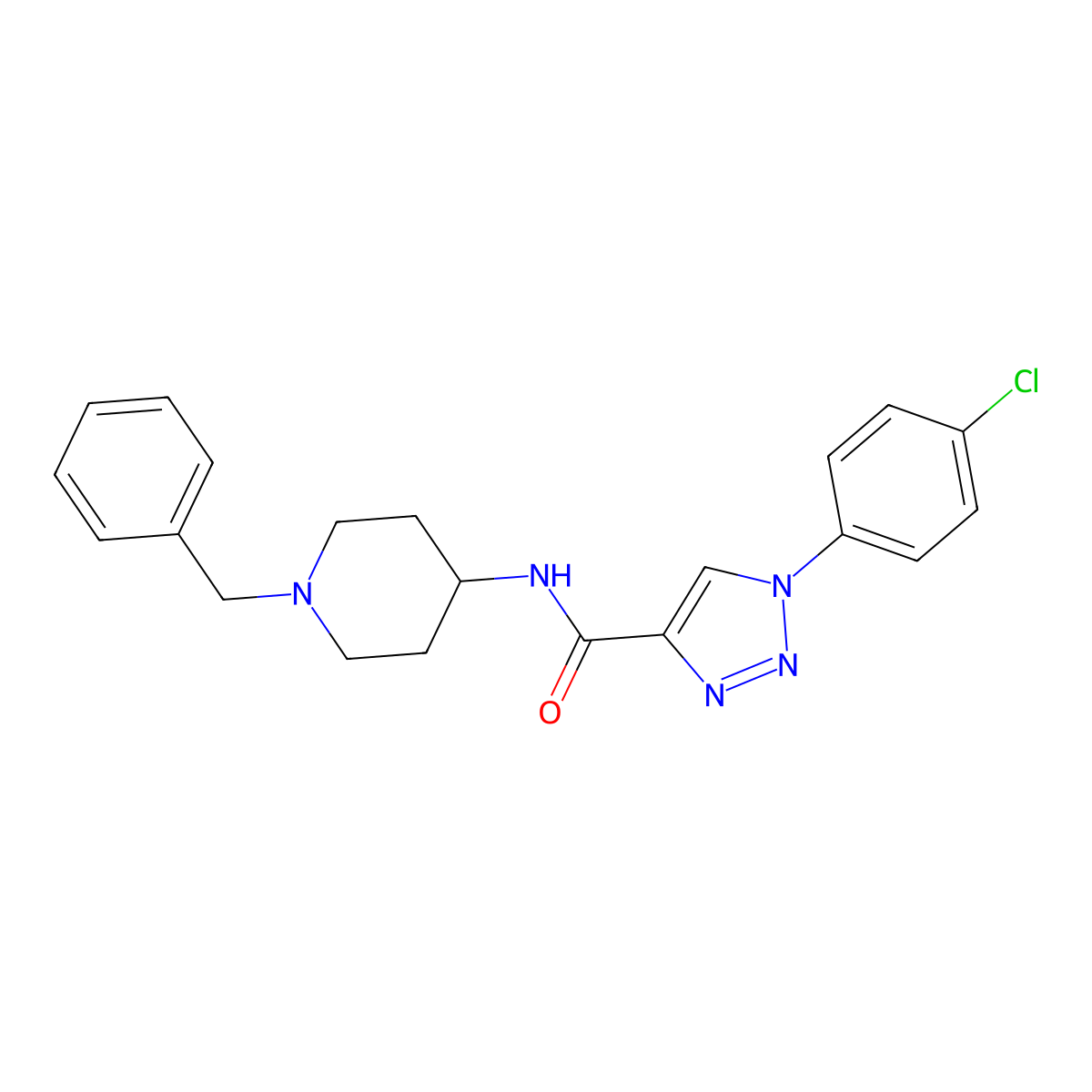 N-(1-benzylpiperidin-4-yl)-1-(4-chlorophenyl)-1H-1,2,3-triazole-4-carboxamide molecular structure, CAS 1207057-14-4