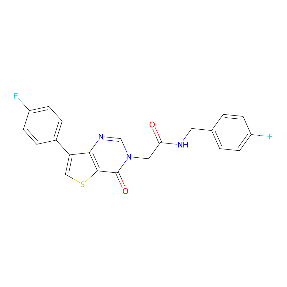 N-(4-fluorobenzyl)-2-[7-(4-fluorophenyl)-4-oxothieno[3,2-d]pyrimidin-3(4H)-yl]acetamide molecular structure, CAS 1207057-15-5