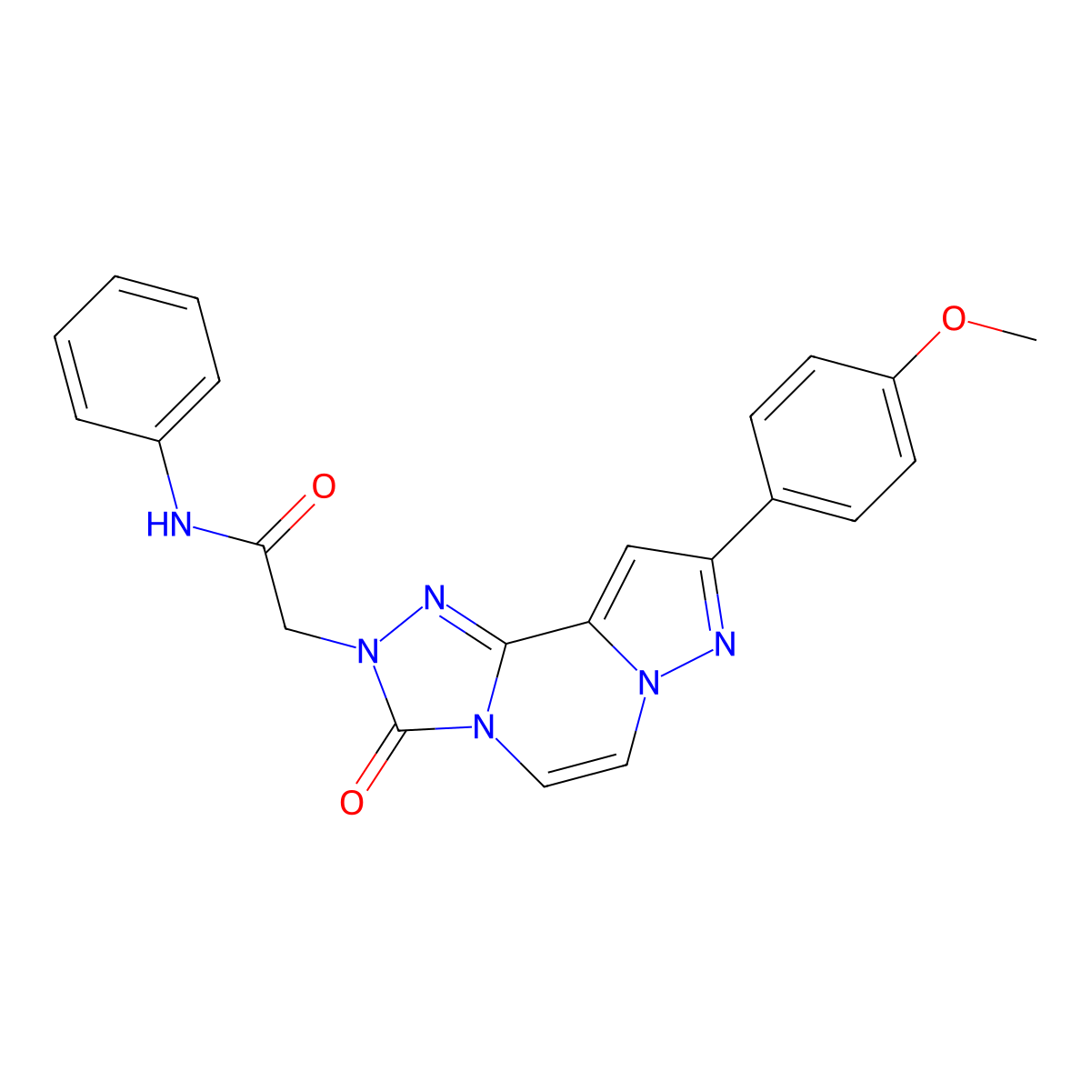 2-[11-(4-methoxyphenyl)-5-oxo-3,4,6,9,10-pentaazatricyclo[7.3.0.0^{2,6}]dodeca-1(12),2,7,10-tetraen-4-yl]-N-phenylacetamide molecular structure, CAS 1207057-19-9