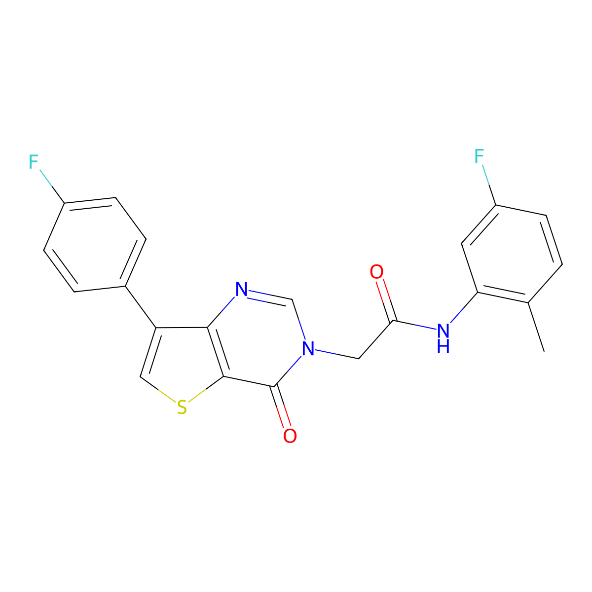 N-(5-fluoro-2-methylphenyl)-2-[7-(4-fluorophenyl)-4-oxothieno[3,2-d]pyrimidin-3(4H)-yl]acetamide molecular structure, CAS 1207057-20-2