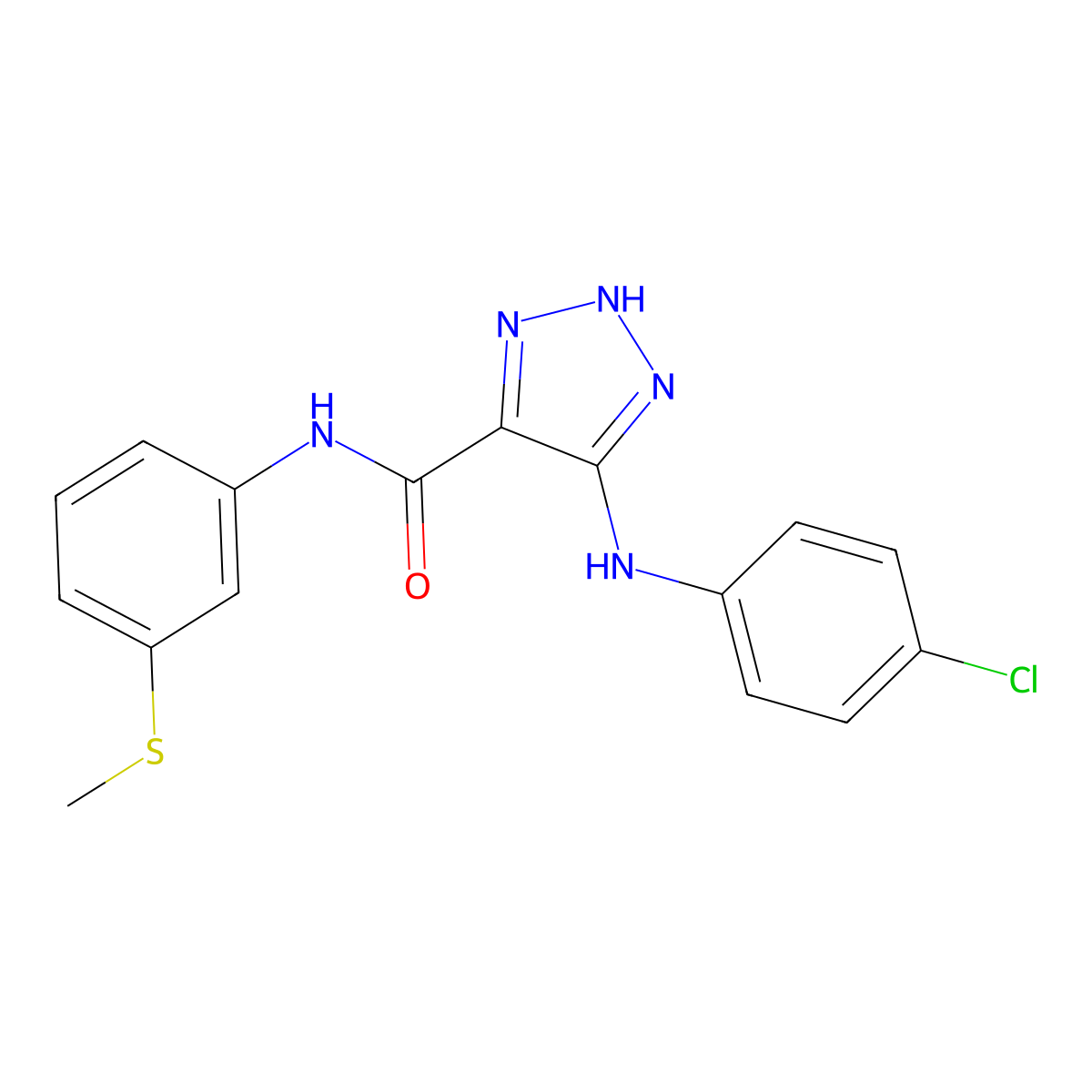 5-[(4-chlorophenyl)amino]-N-[3-(methylsulfanyl)phenyl]-1H-1,2,3-triazole-4-carboxamide molecular structure, CAS 1207057-21-3