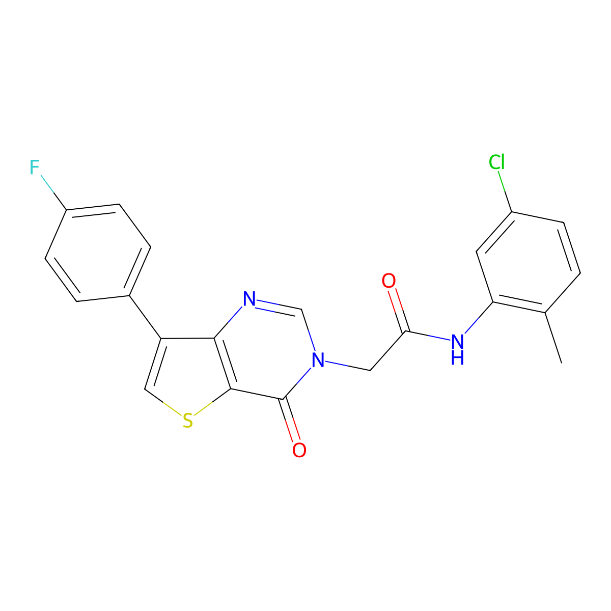 N-(5-chloro-2-methylphenyl)-2-[7-(4-fluorophenyl)-4-oxothieno[3,2-d]pyrimidin-3(4H)-yl]acetamide molecular structure, CAS 1207057-24-6