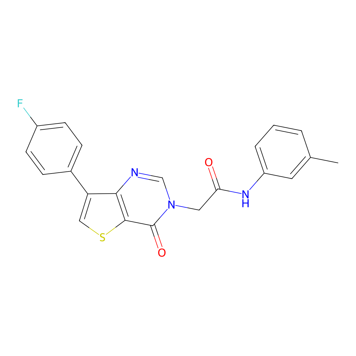 2-[7-(4-fluorophenyl)-4-oxothieno[3,2-d]pyrimidin-3(4H)-yl]-N-(3-methylphenyl)acetamide molecular structure, CAS 1207057-30-4
