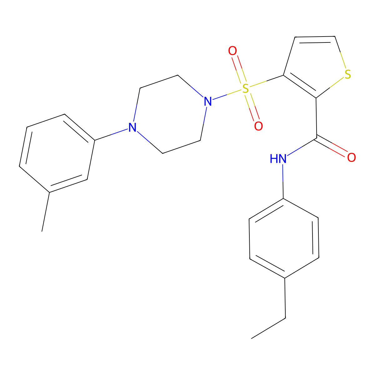 N-(4-ethylphenyl)-3-{[4-(3-methylphenyl)piperazin-1-yl]sulfonyl}thiophene-2-carboxamide molecular structure, CAS 1207057-31-5