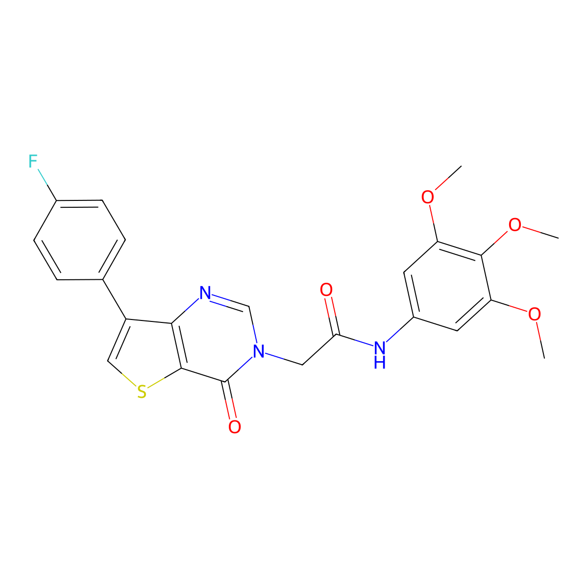 2-[7-(4-fluorophenyl)-4-oxothieno[3,2-d]pyrimidin-3(4H)-yl]-N-(3,4,5-trimethoxyphenyl)acetamide molecular structure, CAS 1207057-38-2