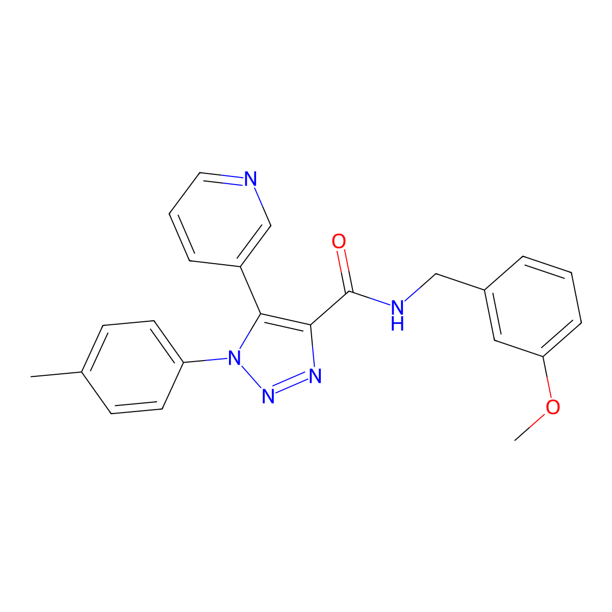 N-[(3-methoxyphenyl)methyl]-1-(4-methylphenyl)-5-(pyridin-3-yl)-1H-1,2,3-triazole-4-carboxamide molecular structure, CAS 1207057-54-2