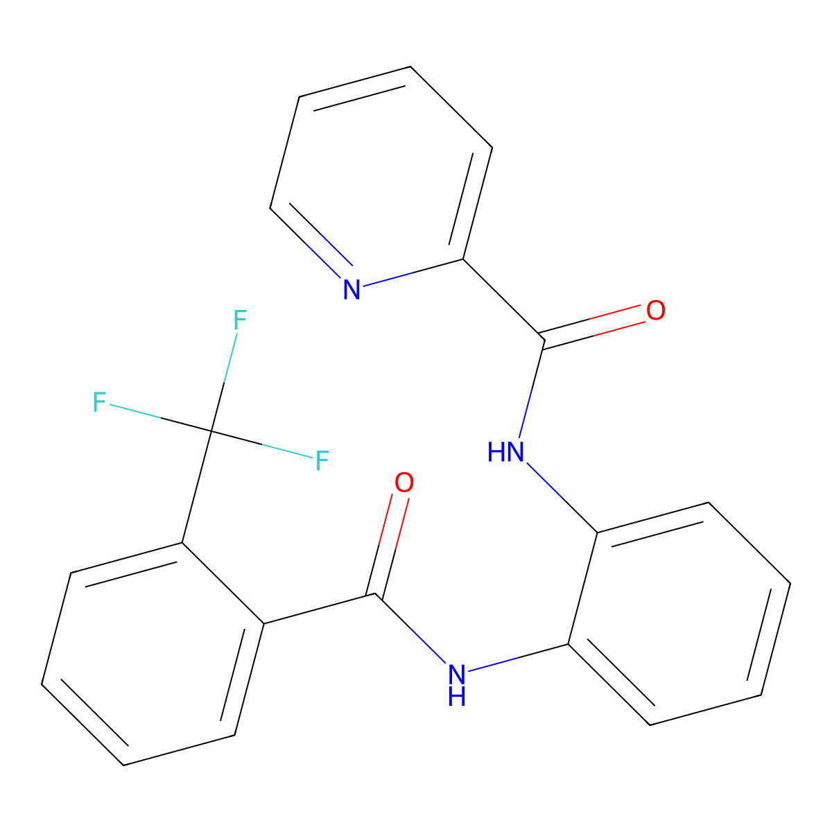N-(2-(2-(trifluoromethyl)benzamido)phenyl)picolinamide molecular structure, CAS 1207057-59-7