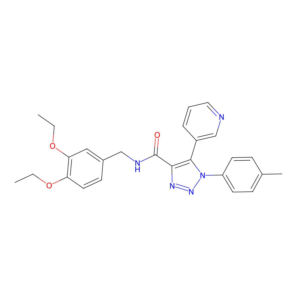 N-[(3,4-diethoxyphenyl)methyl]-1-(4-methylphenyl)-5-(pyridin-3-yl)-1H-1,2,3-triazole-4-carboxamide molecular structure, CAS 1207057-60-0
