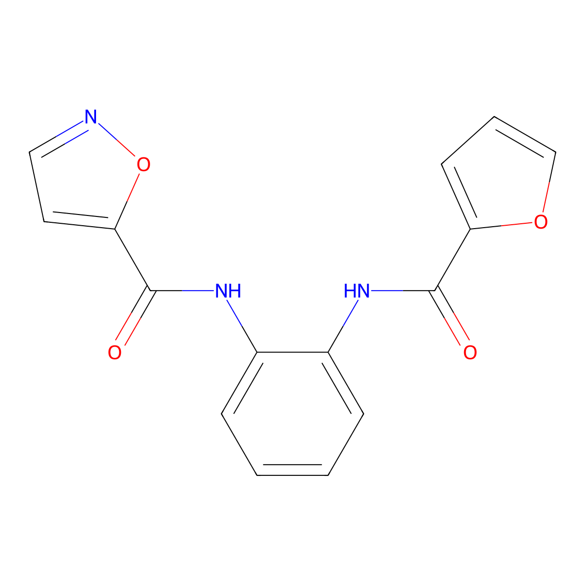 N-(2-(furan-2-carboxamido)phenyl)isoxazole-5-carboxamide molecular structure, CAS 1207057-65-5