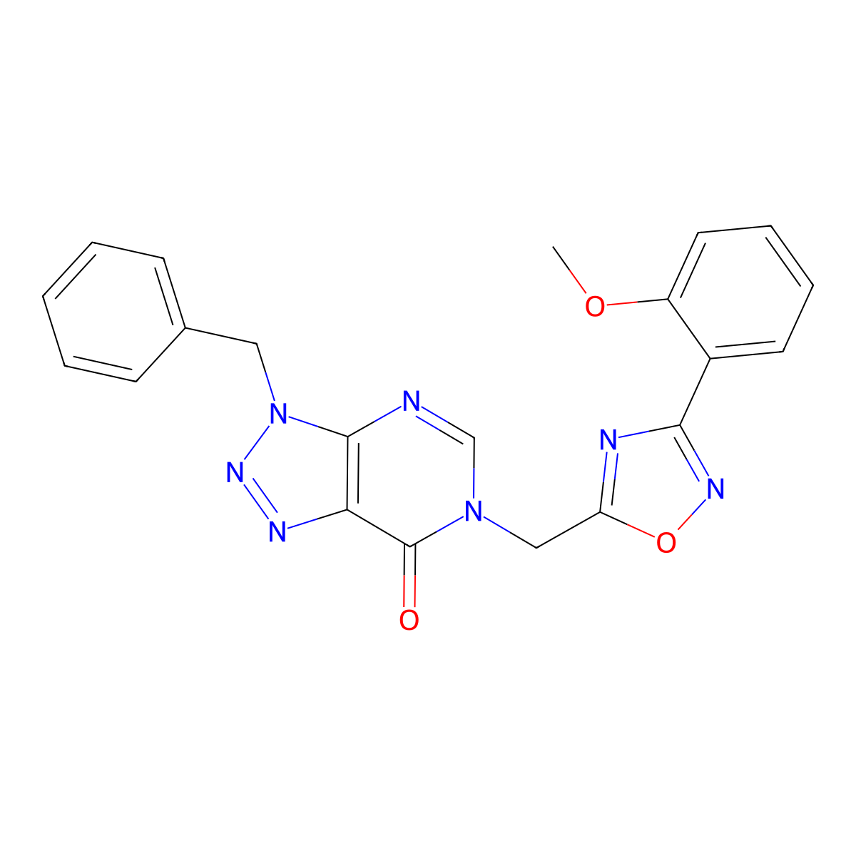 3-benzyl-6-((3-(2-methoxyphenyl)-1,2,4-oxadiazol-5-yl)methyl)-3H-[1,2,3]triazolo[4,5-d]pyrimidin-7(6H)-one molecular structure, CAS 1207057-74-6