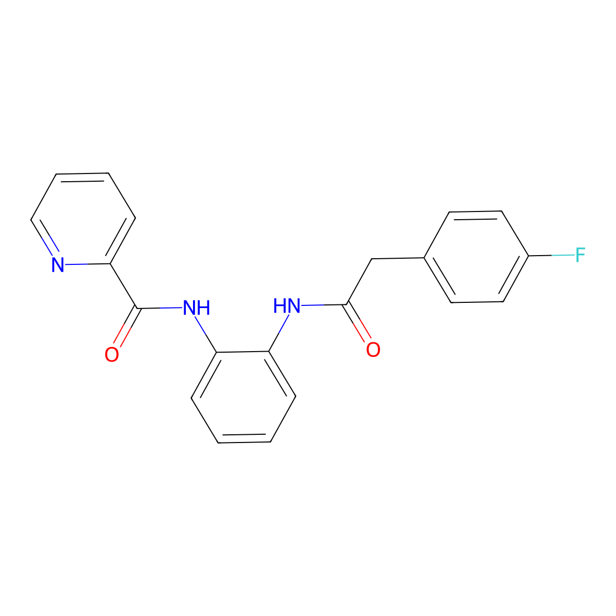 N-(2-(2-(4-fluorophenyl)acetamido)phenyl)picolinamide molecular structure, CAS 1207057-77-9