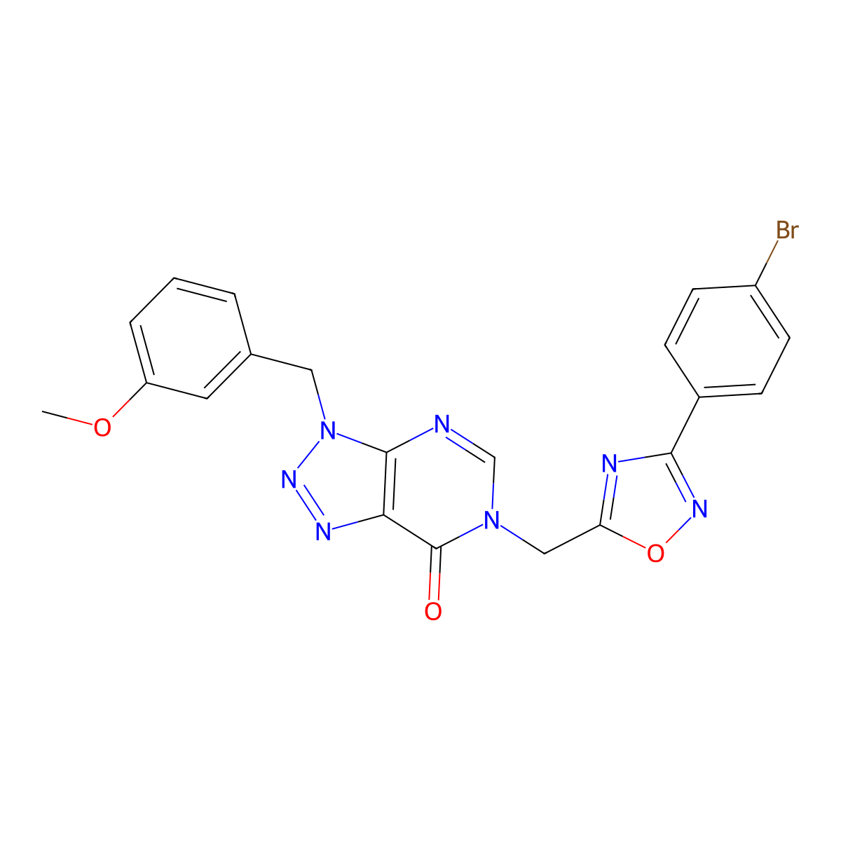 6-((3-(4-bromophenyl)-1,2,4-oxadiazol-5-yl)methyl)-3-(3-methoxybenzyl)-3H-[1,2,3]triazolo[4,5-d]pyrimidin-7(6H)-one molecular structure, CAS 1207057-79-1