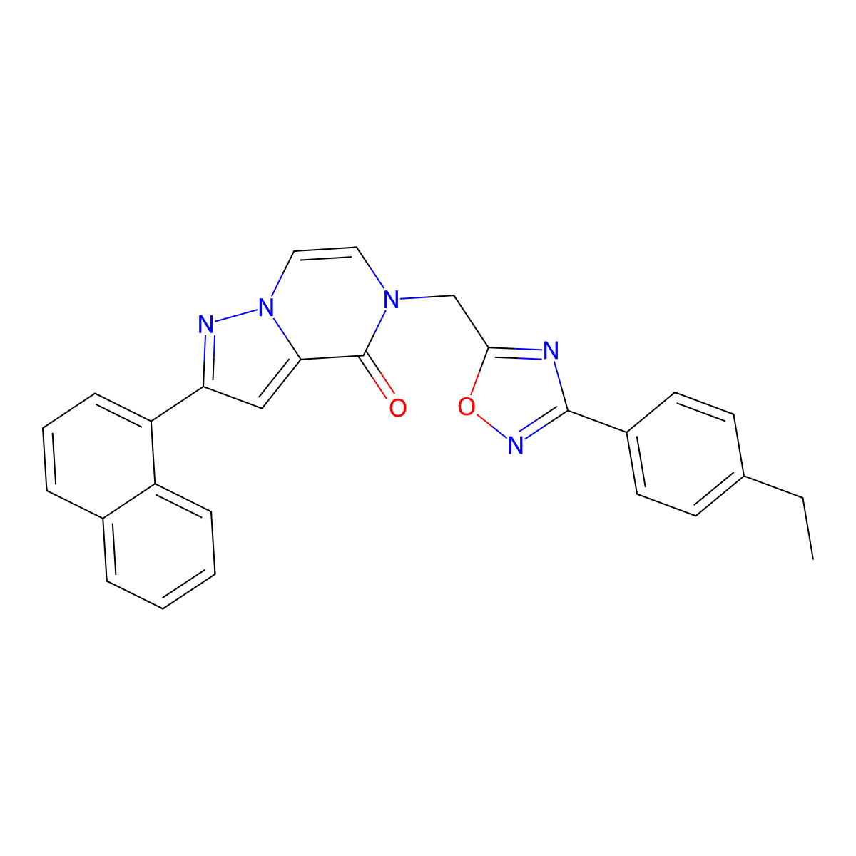 5-{[3-(4-ethylphenyl)-1,2,4-oxadiazol-5-yl]methyl}-2-(naphthalen-1-yl)-4H,5H-pyrazolo[1,5-a]pyrazin-4-one molecular structure, CAS 1207057-81-5