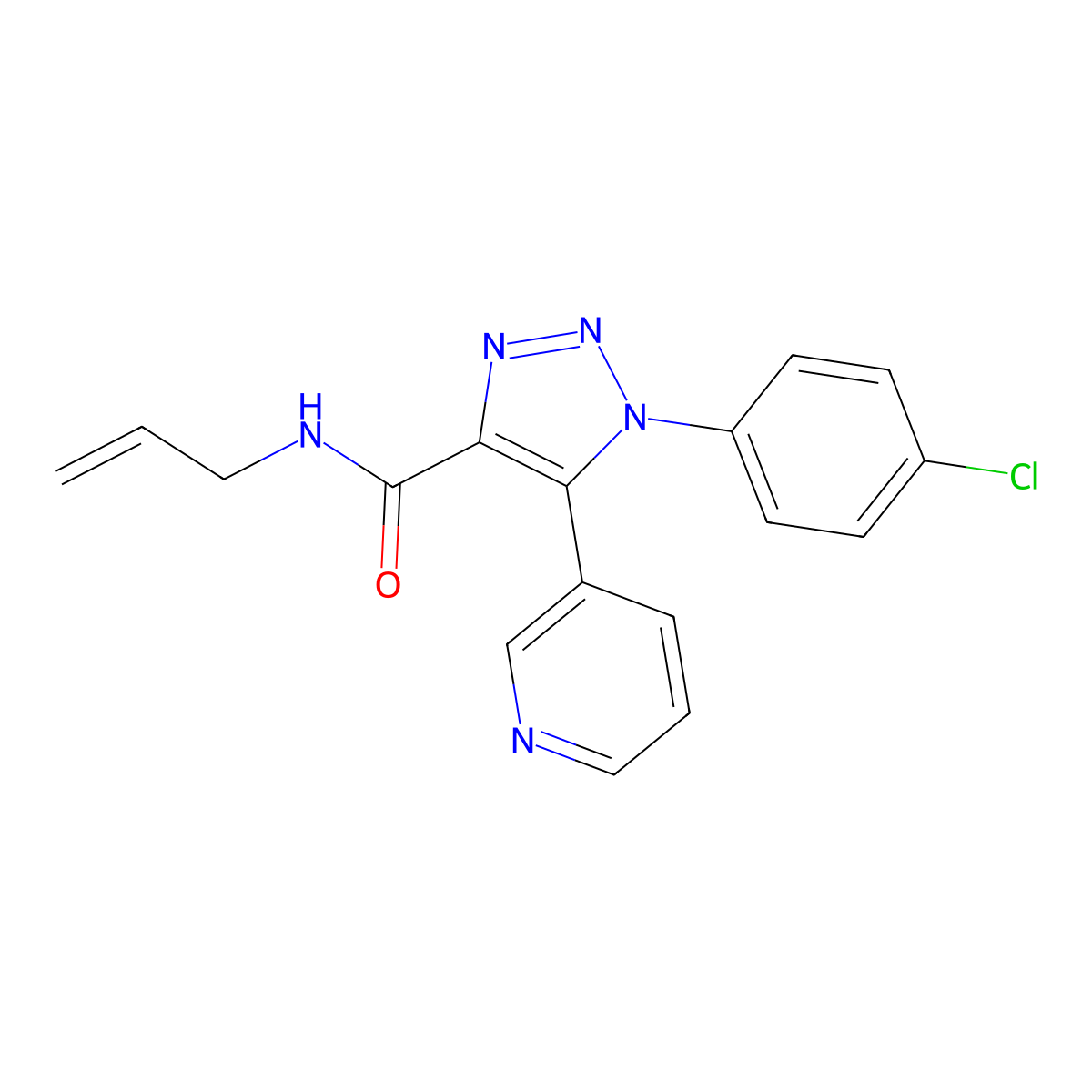 N-allyl-1-(4-chlorophenyl)-5-(pyridin-3-yl)-1H-1,2,3-triazole-4-carboxamide molecular structure, CAS 1207057-85-9