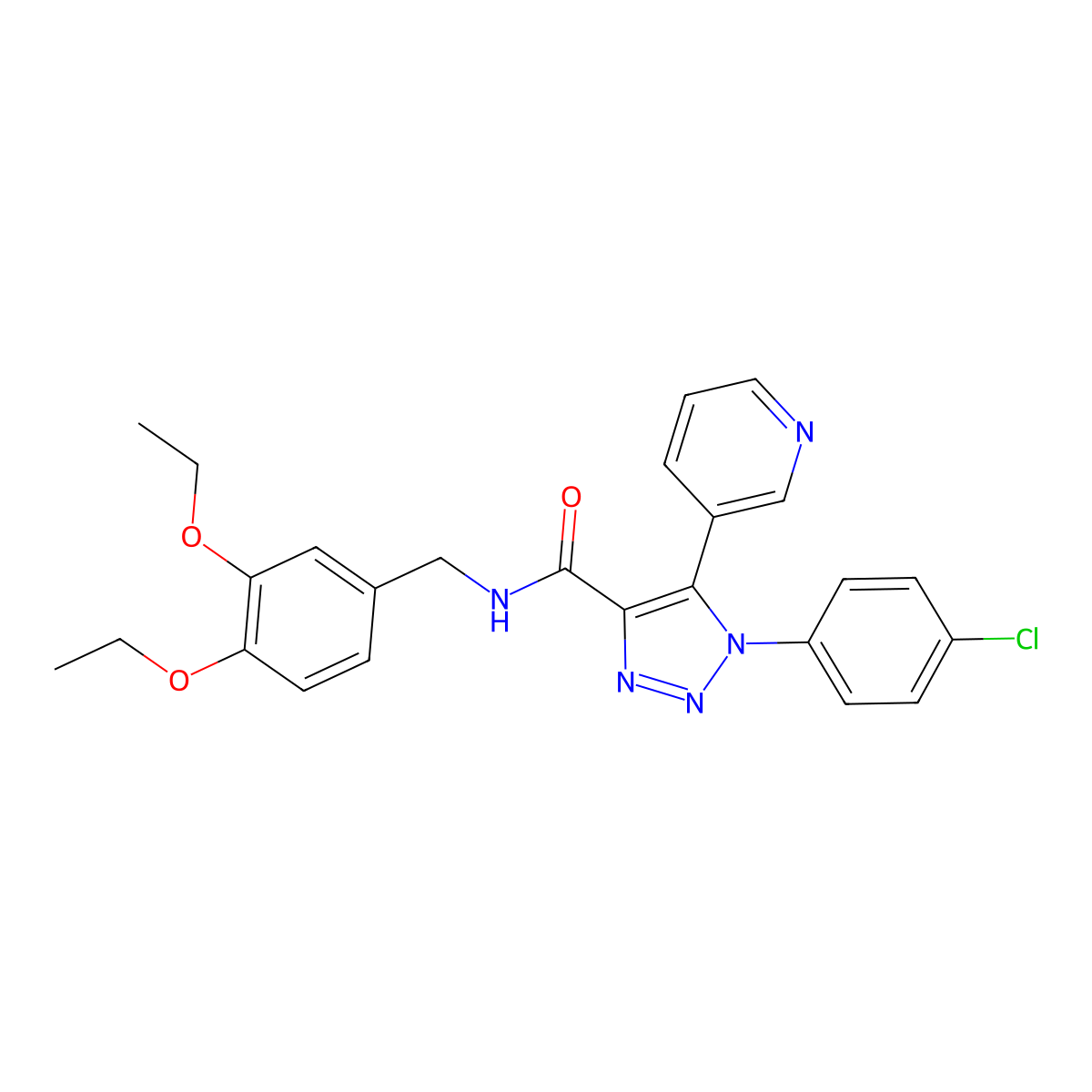 1-(4-chlorophenyl)-N-(3,4-diethoxybenzyl)-5-(pyridin-3-yl)-1H-1,2,3-triazole-4-carboxamide molecular structure, CAS 1207057-89-3