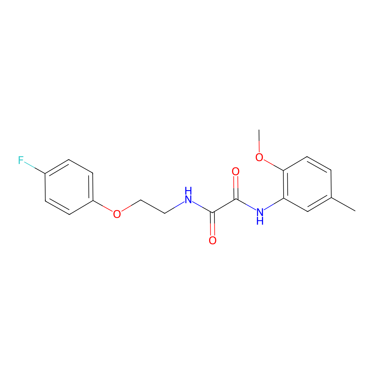 N1-(2-(4-fluorophenoxy)ethyl)-N2-(2-methoxy-5-methylphenyl)oxalamide molecular structure, CAS 1207057-91-7