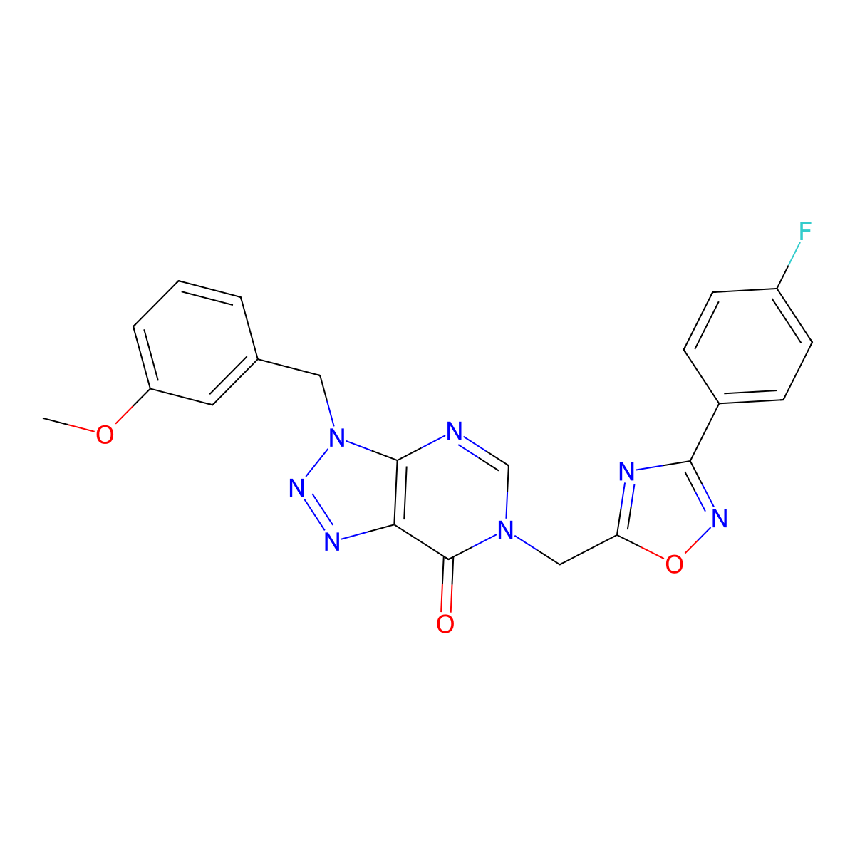 6-((3-(4-fluorophenyl)-1,2,4-oxadiazol-5-yl)methyl)-3-(3-methoxybenzyl)-3H-[1,2,3]triazolo[4,5-d]pyrimidin-7(6H)-one molecular structure, CAS 1207057-92-8