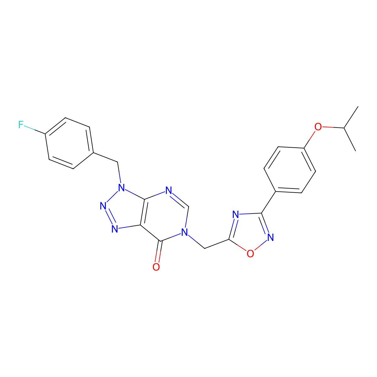 3-(4-fluorobenzyl)-6-((3-(4-isopropoxyphenyl)-1,2,4-oxadiazol-5-yl)methyl)-3H-[1,2,3]triazolo[4,5-d]pyrimidin-7(6H)-one molecular structure, CAS 1207057-94-0