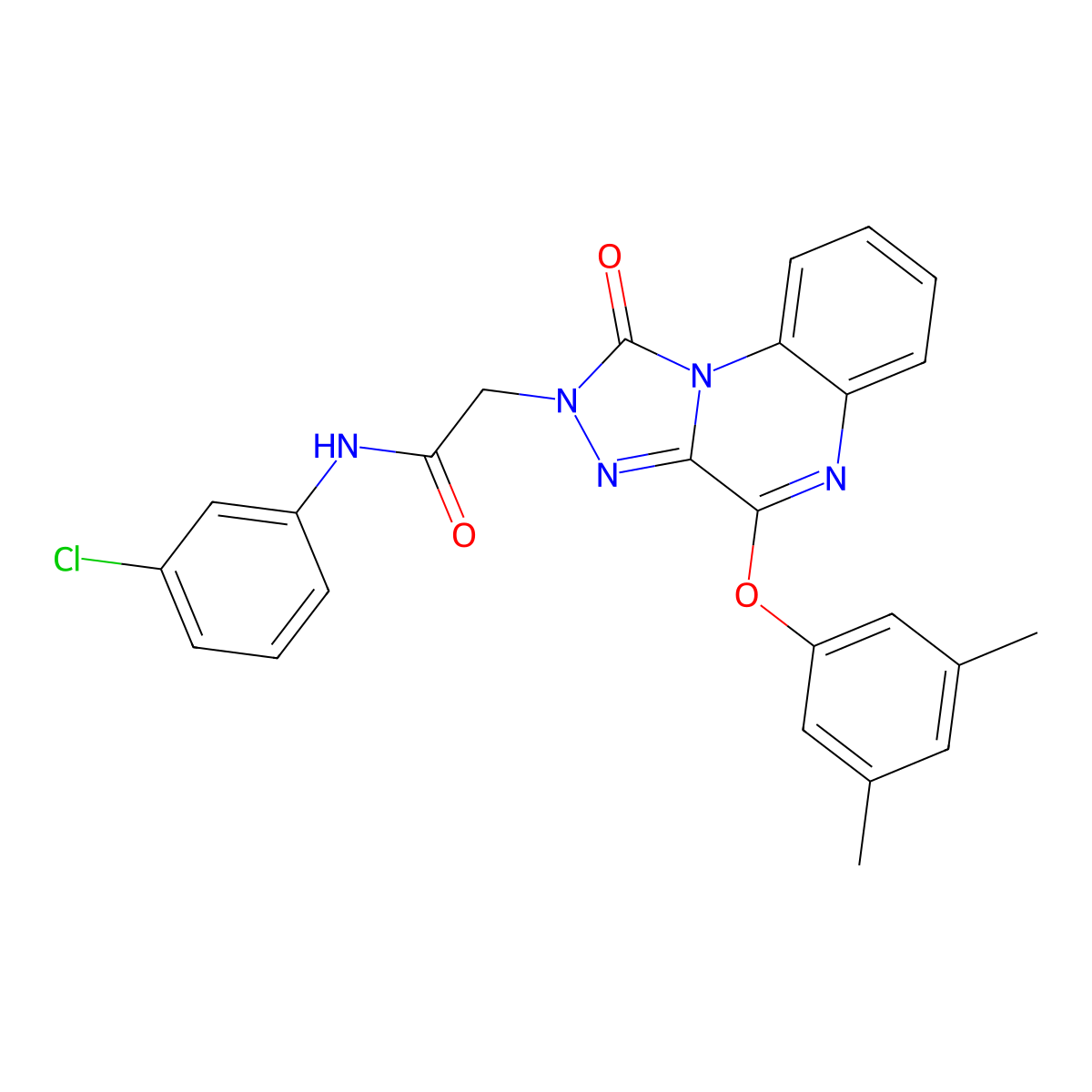 N-(3-chlorophenyl)-2-(4-(3,5-dimethylphenoxy)-1-oxo-[1,2,4]triazolo[4,3-a]quinoxalin-2(1H)-yl)acetamide molecular structure, CAS 1207058-01-2