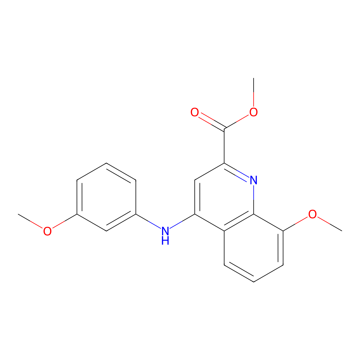 Methyl 4-m-anisidino-8-methoxy-2-quinolinecarboxylate molecular structure, CAS 1207058-06-7