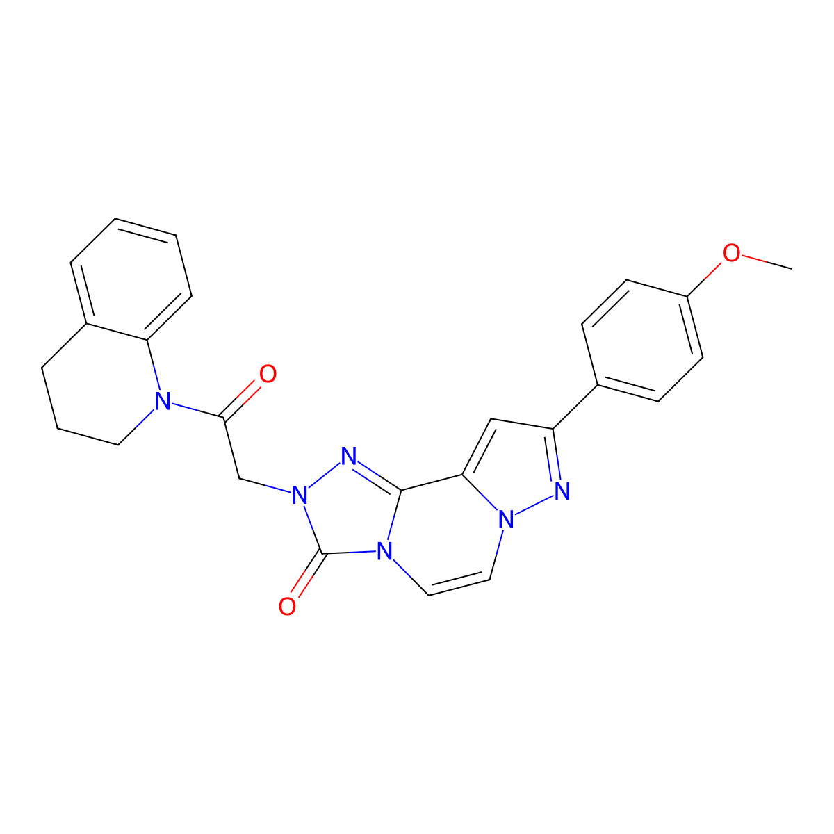 11-(4-Methoxyphenyl)-4-[2-oxo-2-(1,2,3,4-tetrahydroquinolin-1-yl)ethyl]-3,4,6,9,10-pentaazatricyclo[7.3.0.0^{2,6}]dodeca-1(12),2,7,10-tetraen-5-one molecular structure, CAS 1207058-12-5