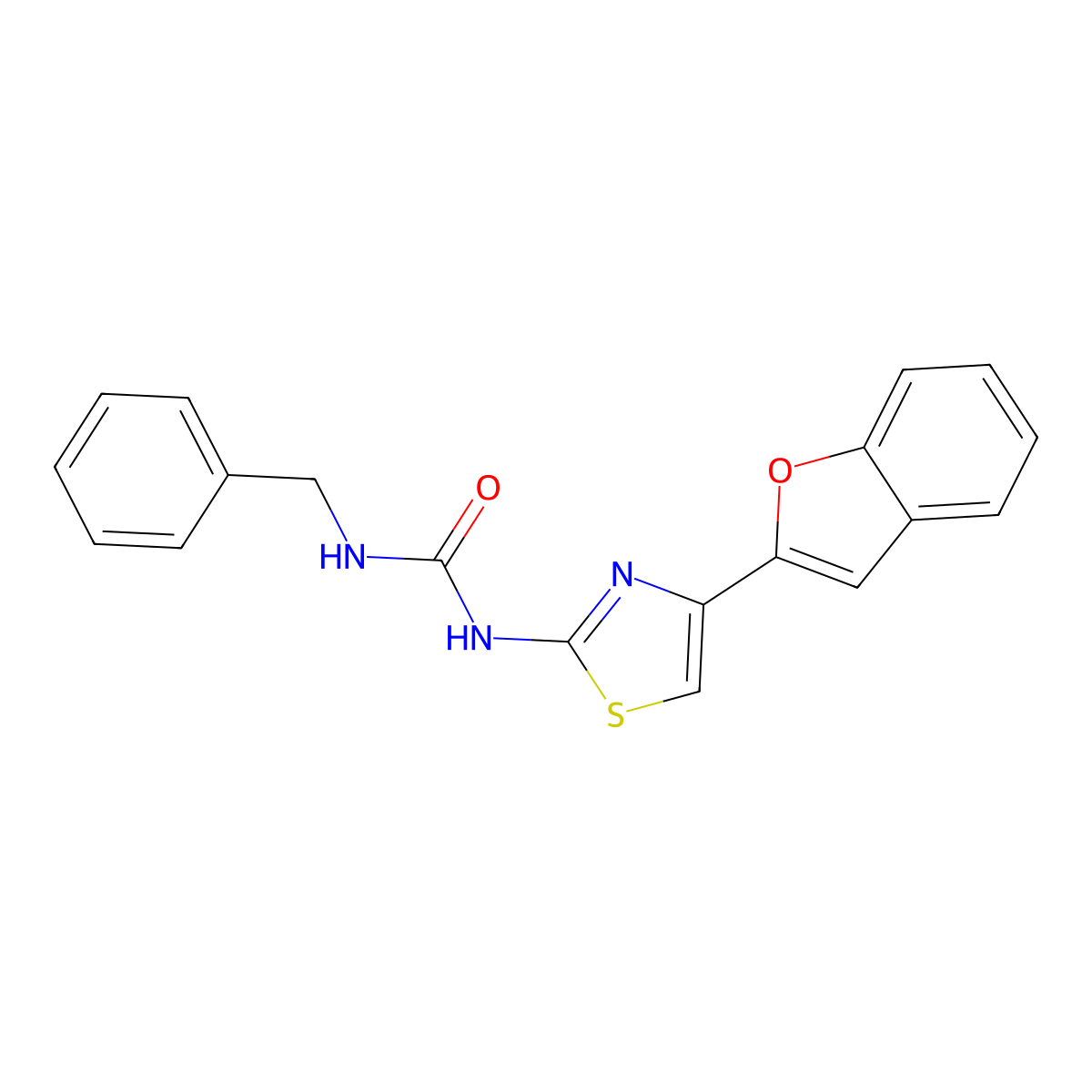 1-(4-(Benzofuran-2-yl)thiazol-2-yl)-3-benzylurea molecular structure, CAS 1207058-13-6