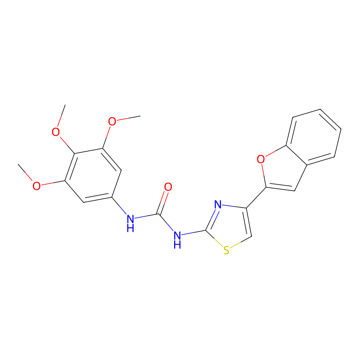 1-(4-(Benzofuran-2-yl)thiazol-2-yl)-3-(3,4,5-trimethoxyphenyl)urea molecular structure, CAS 1207058-17-0