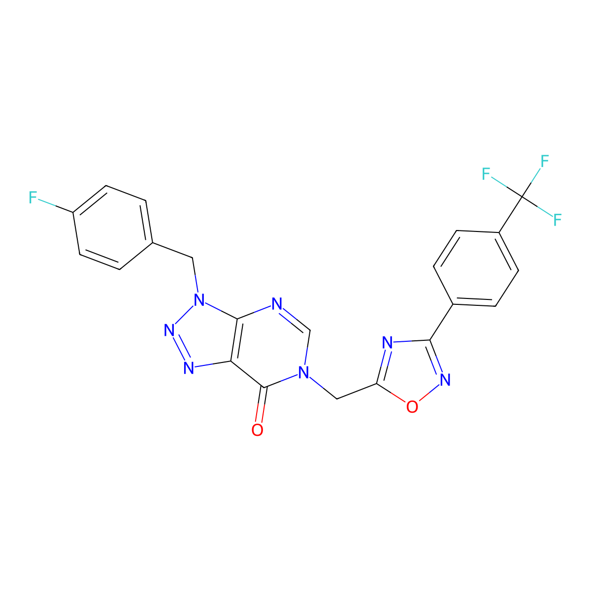 3-(4-fluorobenzyl)-6-((3-(4-(trifluoromethyl)phenyl)-1,2,4-oxadiazol-5-yl)methyl)-3H-[1,2,3]triazolo[4,5-d]pyrimidin-7(6H)-one molecular structure, CAS 1207058-24-9