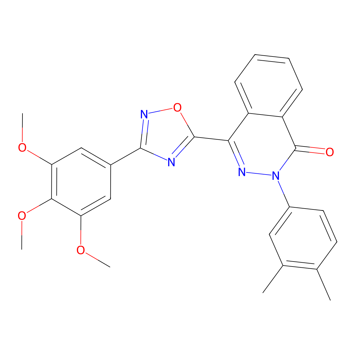 2-(3,4-dimethylphenyl)-4-[3-(3,4,5-trimethoxyphenyl)-1,2,4-oxadiazol-5-yl]phthalazin-1(2H)-one molecular structure, CAS 1207058-50-1