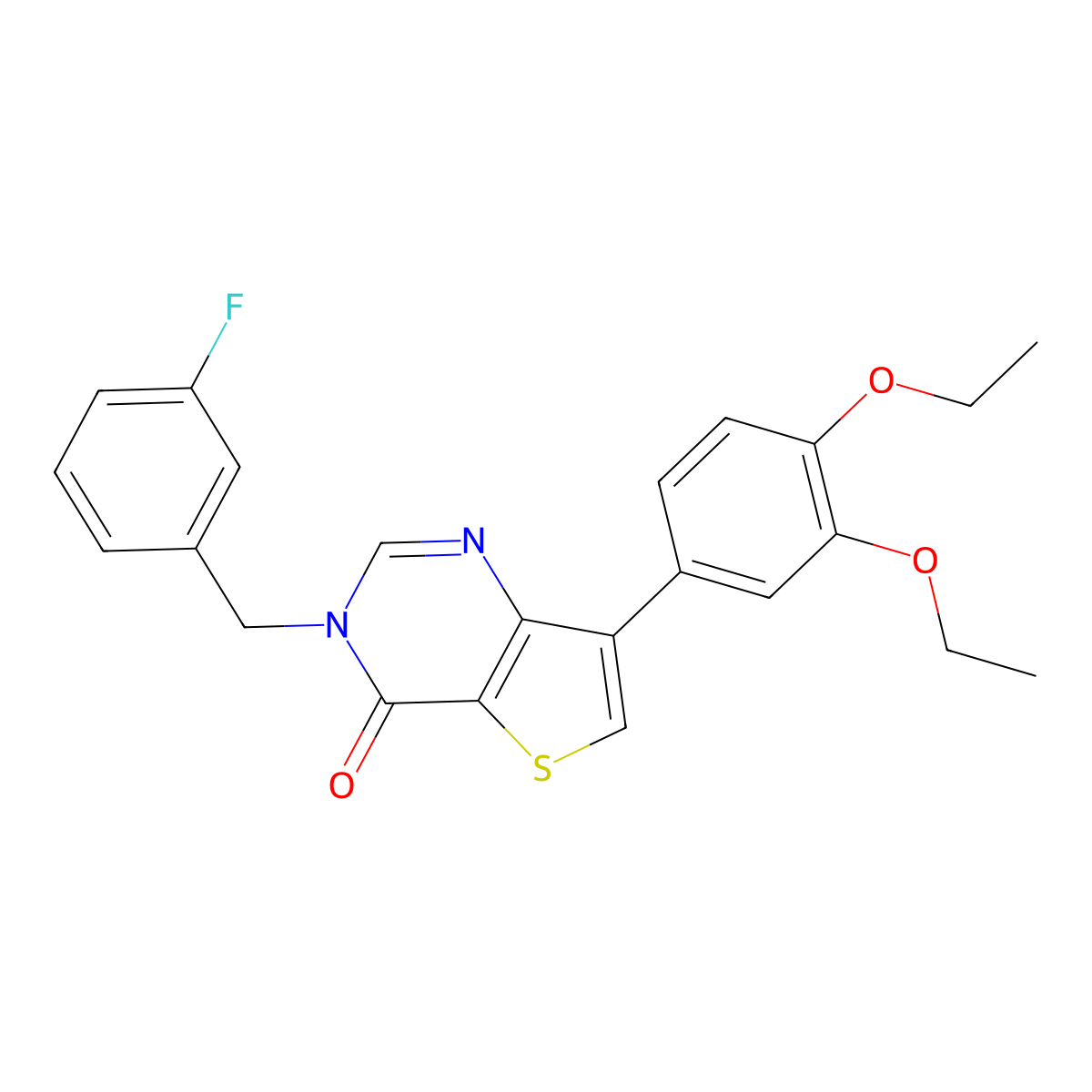 7-(3,4-diethoxyphenyl)-3-(3-fluorobenzyl)thieno[3,2-d]pyrimidin-4(3H)-one molecular structure, CAS 1207058-55-6