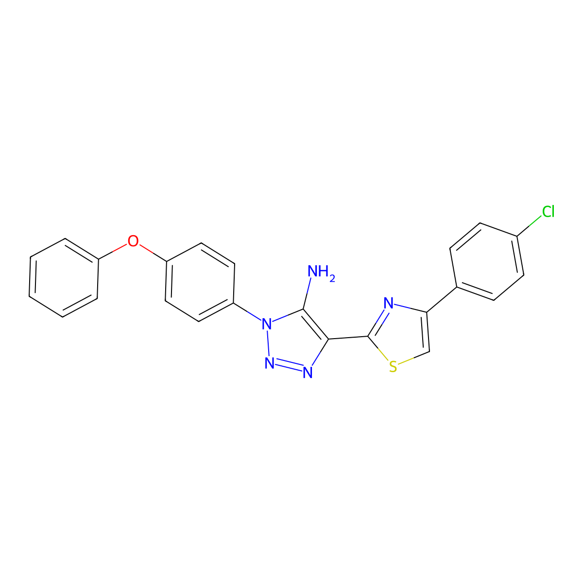 4-[4-(4-chlorophenyl)-1,3-thiazol-2-yl]-1-(4-phenoxyphenyl)-1H-1,2,3-triazol-5-amine molecular structure, CAS 1207058-58-9