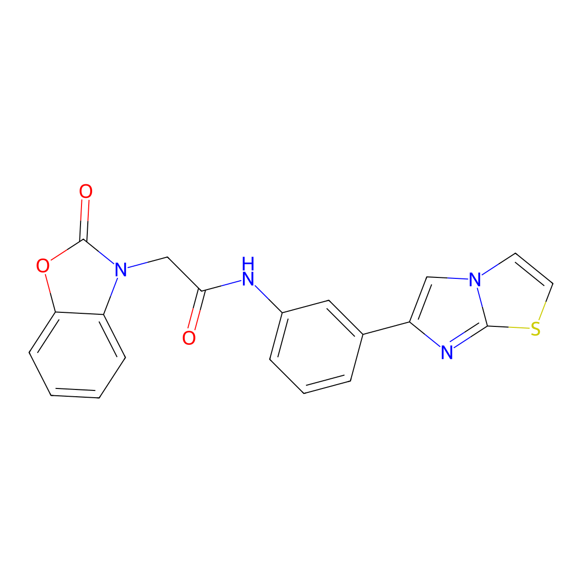 N-(3-(imidazo[2,1-b]thiazol-6-yl)phenyl)-2-(2-oxobenzo[d]oxazol-3(2H)-yl)acetamide molecular structure, CAS 1207058-61-4